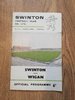 Swinton v Wigan Mar 1969 Rugby League Programme