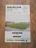 Swinton v Wigan Mar 1970 Rugby League Programme