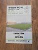Swinton v Wigan Sept 1970 Rugby League Programme