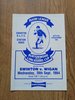 Swinton v Wigan Sept 1984 Lancashire Cup Rugby League Programme