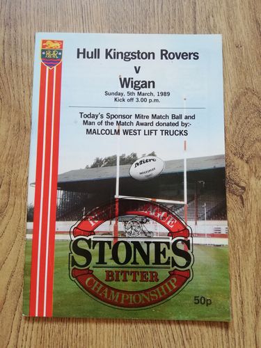 Hull KR v Wigan Mar 1989 Rugby League Programme