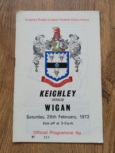 Keighley v Wigan Feb 1972 Rugby League Programme