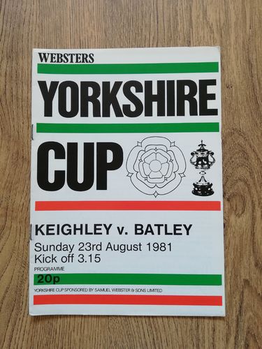 Keighley v Batley Aug 1981 Yorkshire Cup Rugby League Programme