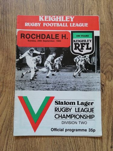 Keighley v Rochdale Hornets Sept 1985 Rugby League Programme