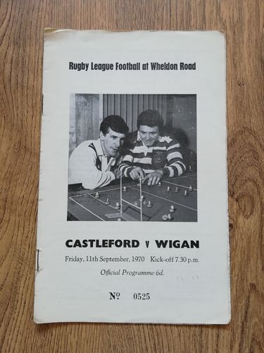 Castleford v Wigan Sept 1970 Rugby League Programme