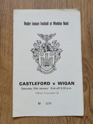 Castleford v Wigan Jan 1972 Rugby League Programme