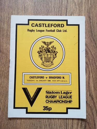 Castleford v Bradford Northern Jan 1985 Rugby League Programme