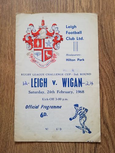 Leigh v Wigan Feb 1968 Challenge Cup Rugby League Programme