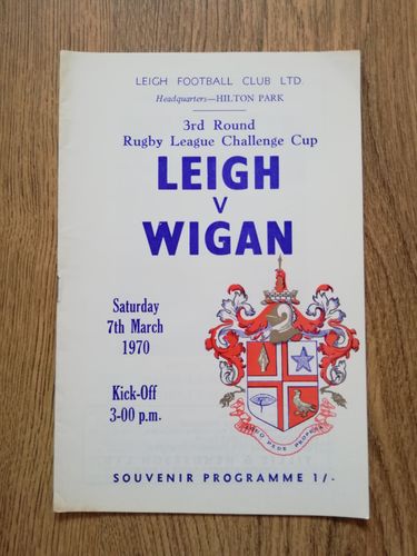 Leigh v Wigan Mar 1970 Challenge Cup Rugby League Programme