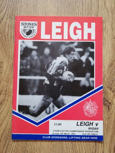 Leigh v Wigan Mar 1994 Rugby League Programme