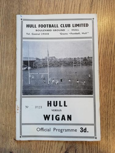 Hull v Wigan Aug 1960 Rugby League Programme
