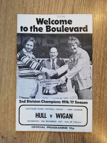 Hull v Wigan Nov 1977 Rugby League Programme