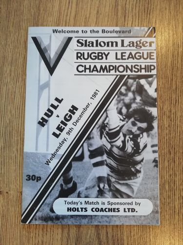 Hull v Leigh Dec 1981 Rugby League Programme