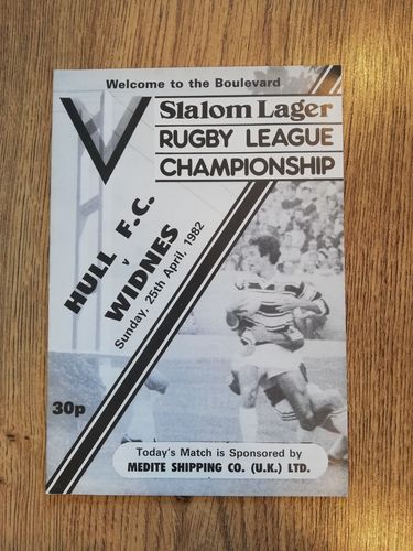 Hull v Widnes Apr 1982 Rugby League Programme