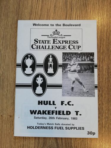 Hull v Wakefield Trinity Feb 1983 Challenge Cup Rugby League Programme