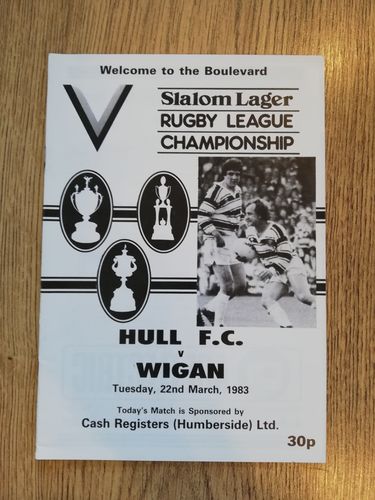 Hull v Wigan Mar 1983 Rugby League Programme