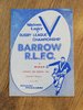 Barrow v Wigan Mar 1983 Rugby League Programme