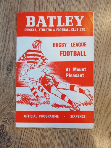 Batley v Wigan Aug 1969 Rugby League Programme