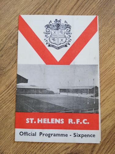 St Helens v Salford Nov 1967 Rugby League Programme