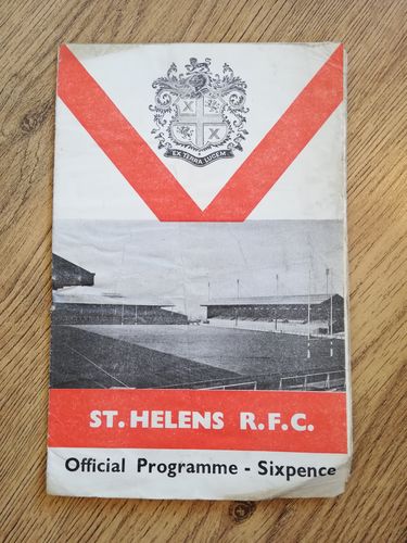 St Helens v Huddersfield Feb 1968 Challenge Cup Rugby League Programme