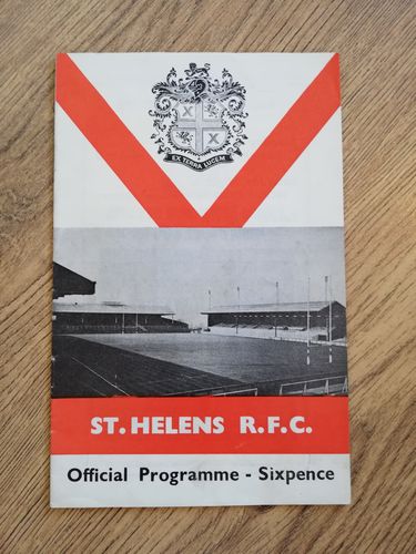 St Helens v Wigan Dec 1968 Rugby League Programme