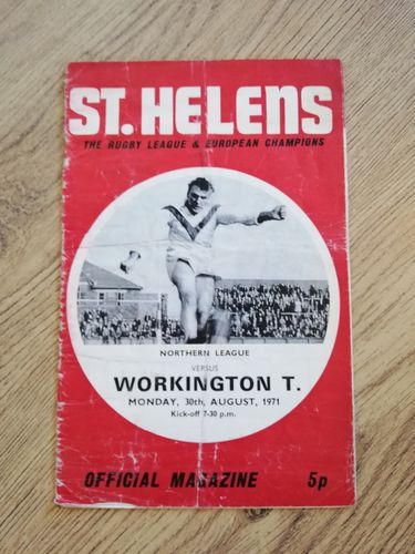 St Helens v Workington Town Aug 1971 Rugby League Programme