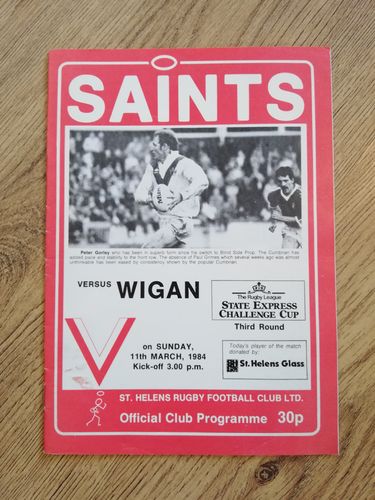 St Helens v Wigan Mar 1984 Challenge Cup Rugby League Programme