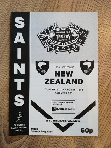 St Helens v New Zealand Oct 1985 Rugby League Programme