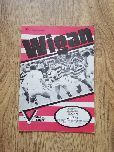 Wigan v Widnes Sept 1983 Rugby League Programme