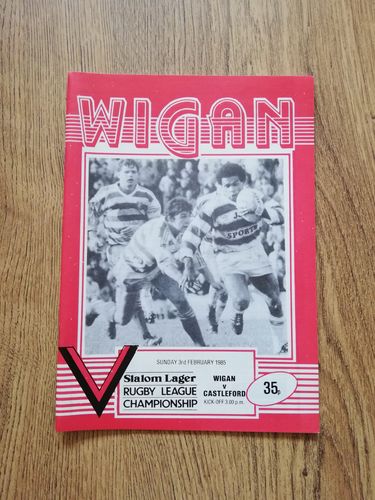Wigan v Castleford Feb 1985 Rugby League Programme