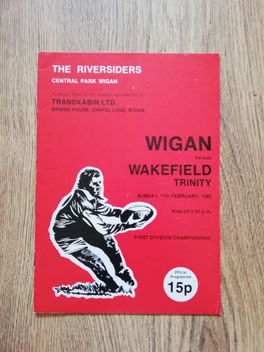 Wigan v Wakefield Trinity Feb 1980