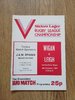 Wigan v Leigh Oct 1981 Rugby League Programme