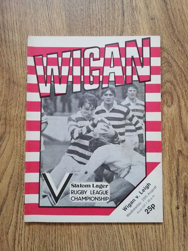 Wigan v Leigh Aug 1982 Rugby League Programme