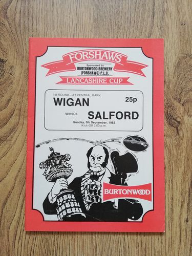 Wigan v Salford Sept 1982 Lancashire Cup Rugby League Programme