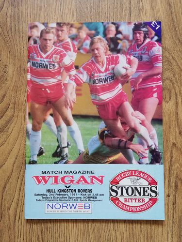Wigan v Hull KR Feb 1991 Rugby League Programme