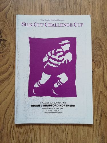 Wigan v Bradford N 1991 Challenge Cup Quarter-Final Rugby League Programme