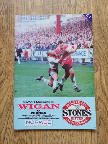 Wigan v Widnes Apr 1991 Rugby League Programme