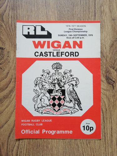 Wigan v Castleford Sept 1976 Rugby League Programme