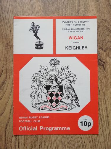 Wigan v Keighley Oct 1976 Players No6 Trophy Rugby League Programme