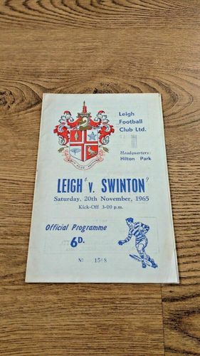 Leigh v Swinton Nov 1965 Rugby League Programme