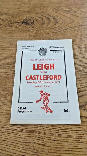 Leigh v Castleford Jan 1971 Rugby League Programme