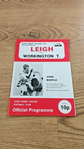 Leigh v Workington Town Apr 1977 Rugby League Programme
