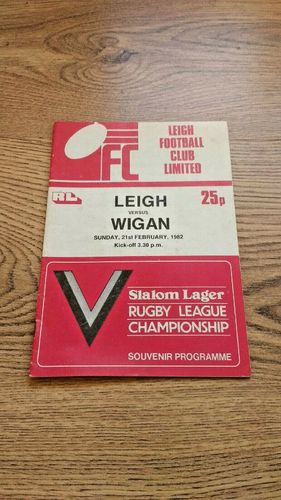 Leigh v Wigan Feb 1982 Rugby League Programme