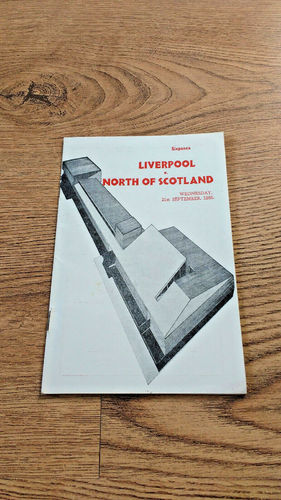 Liverpool v North of Scotland Sept 1966 Rugby Programme