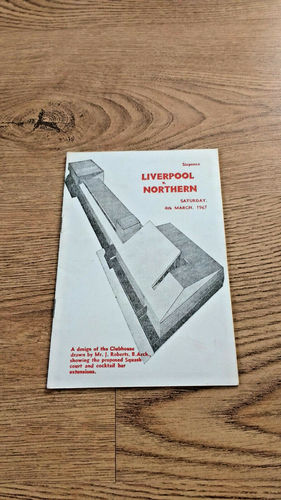 Liverpool v Northern Mar 1967 Rugby Programme