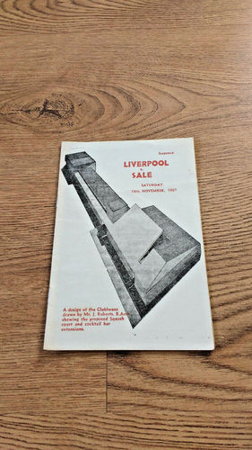 Liverpool v Sale Nov 1967 Rugby Programme