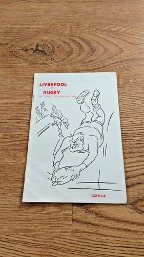 Liverpool v Rugby Jan 1969 Rugby Programme