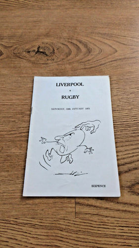 Liverpool v Rugby Jan 1971 Rugby Programme