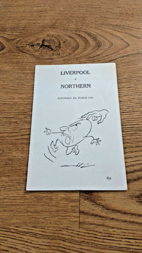 Liverpool v Northern Mar 1971 Rugby Programme