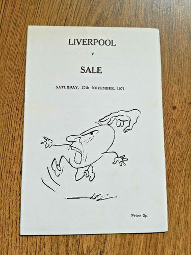 Liverpool v Sale Nov 1971 Rugby Programme